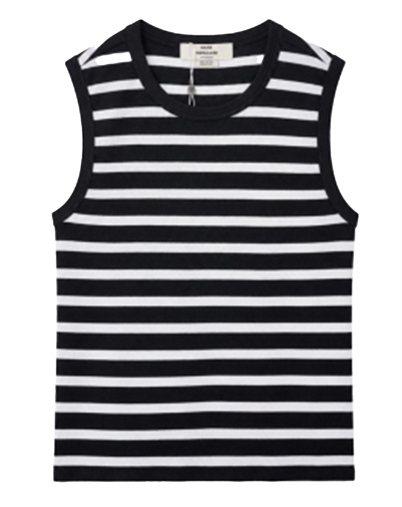 Mads Nørgaard - Grace Stripe Lea Top - Black/White